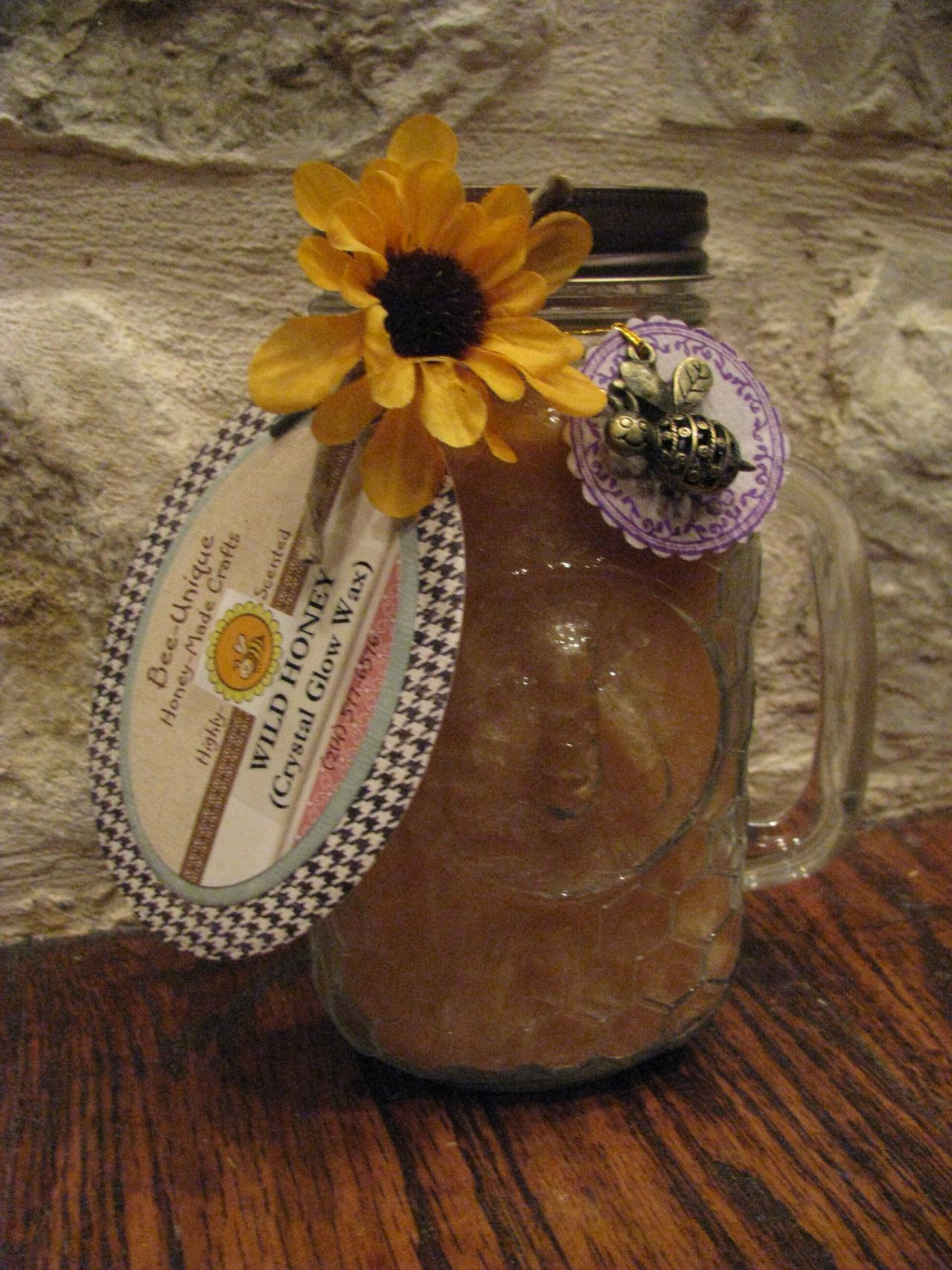 1 Each Handcrafted Highly Scented Candle 24 Oz Rare Limited Edition Honey Bee Mason Jug With Handle Rustic Lid Your Choice Of Wax And Honey